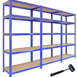 Lot de 3 Rayonnages Bleu Monster Racking 90 x 45 cm avec connecteurs de baies