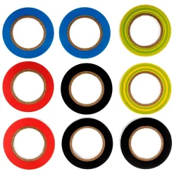 Lot de 9 rubans adhésifs 15mm x 10m - Zenitech