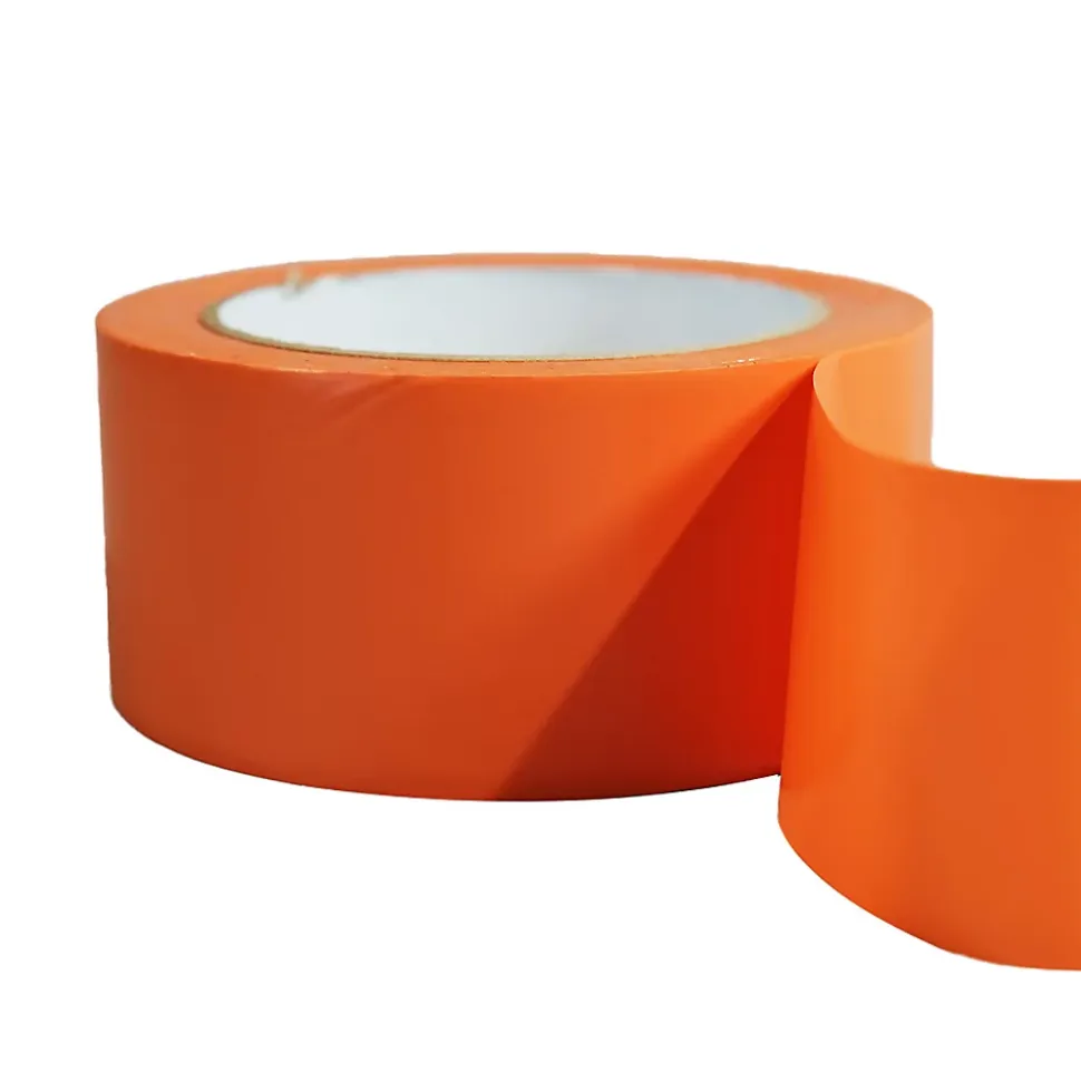 Lot de 120 Rubans adhésifs PVC orange bâtiment 75 mm x 33 m - Rouleau adhésif TECPLAST