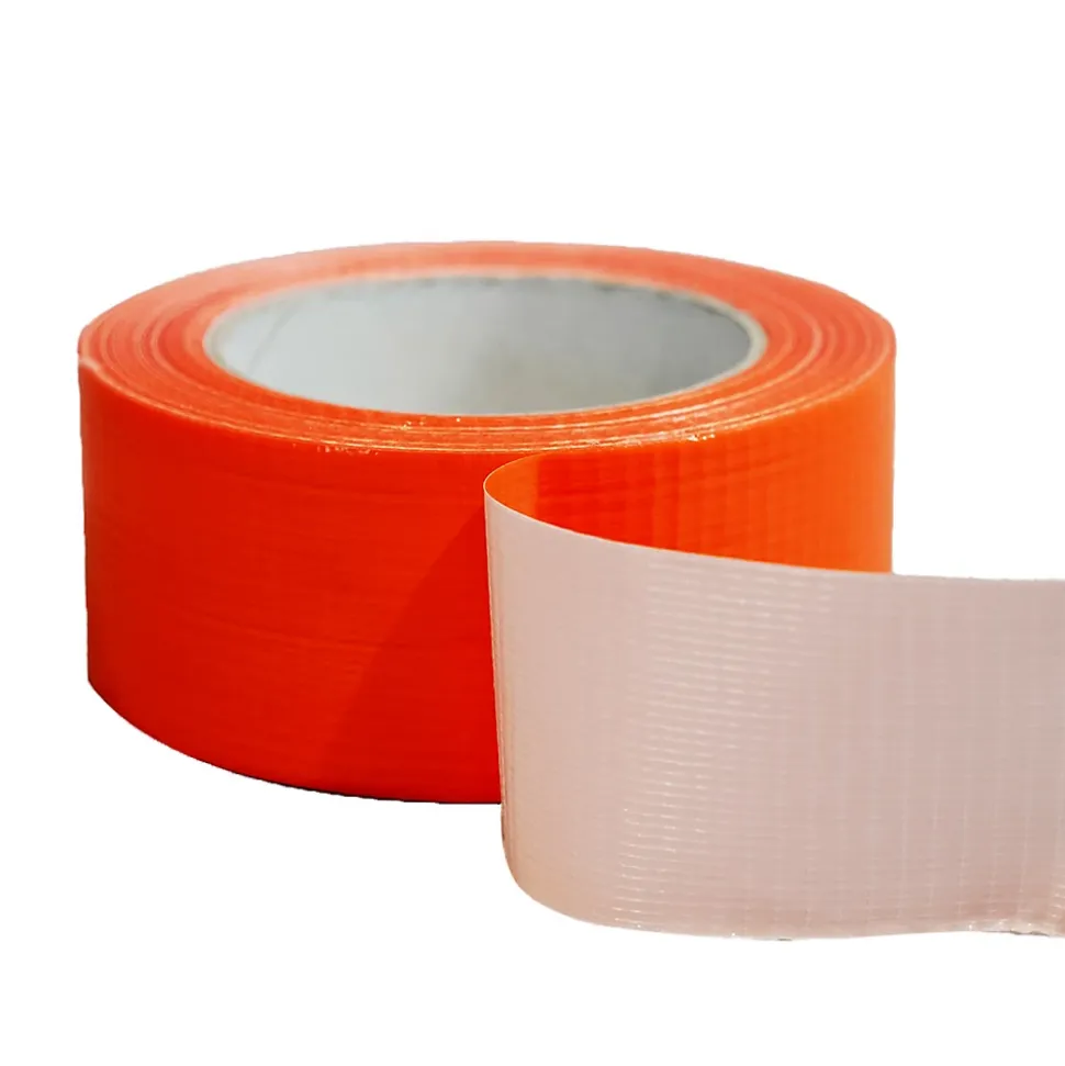 Lot de 1080 Rubans adhésifs toilés orange 50 mm x 33 m - Rouleau adhésif TECPLAST pour fixer les bâches, fils et câbles