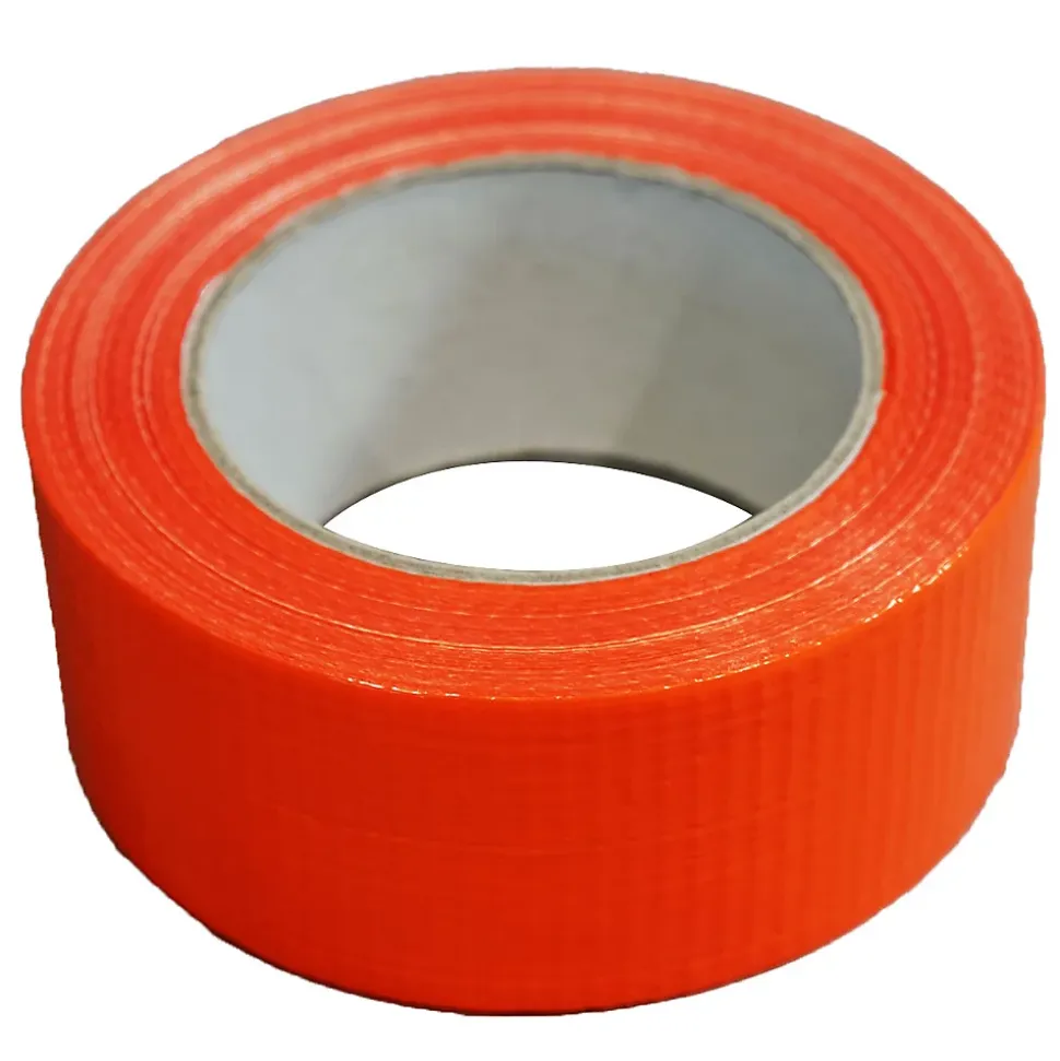 Lot de 180 Rubans adhésifs toilés orange 50 mm x 33 m - Rouleau adhésif TECPLAST pour fixer les bâches, fils et câbles