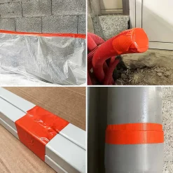 Lot de 180 Rubans adhésifs toilés orange 50 mm x 33 m - Rouleau adhésif TECPLAST pour fixer les bâches, fils et câbles