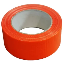 Lot de 6 Rubans adhésifs toilés orange 50 mm x 33 m - Rouleau adhésif TECPLAST pour fixer les bâches, fils et câbles