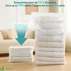 Lot de 7 sac de rangement sous vide Non Tisse XXL gris VOUNOT
