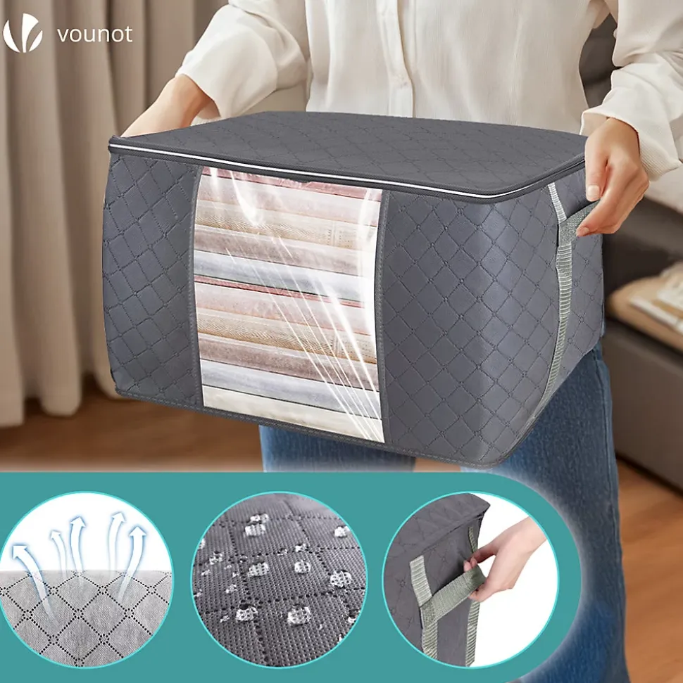 Lot de 7 sac de rangement sous vide Non Tisse XXL gris VOUNOT