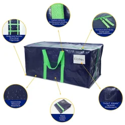 Lot de 5 sacs de demenagement grand format avec sangles et poignee bleu VOUNOT