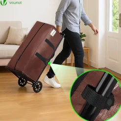 Lot de 5 sacs de demenagement grand format avec sangles et poignee marron VOUNOT
