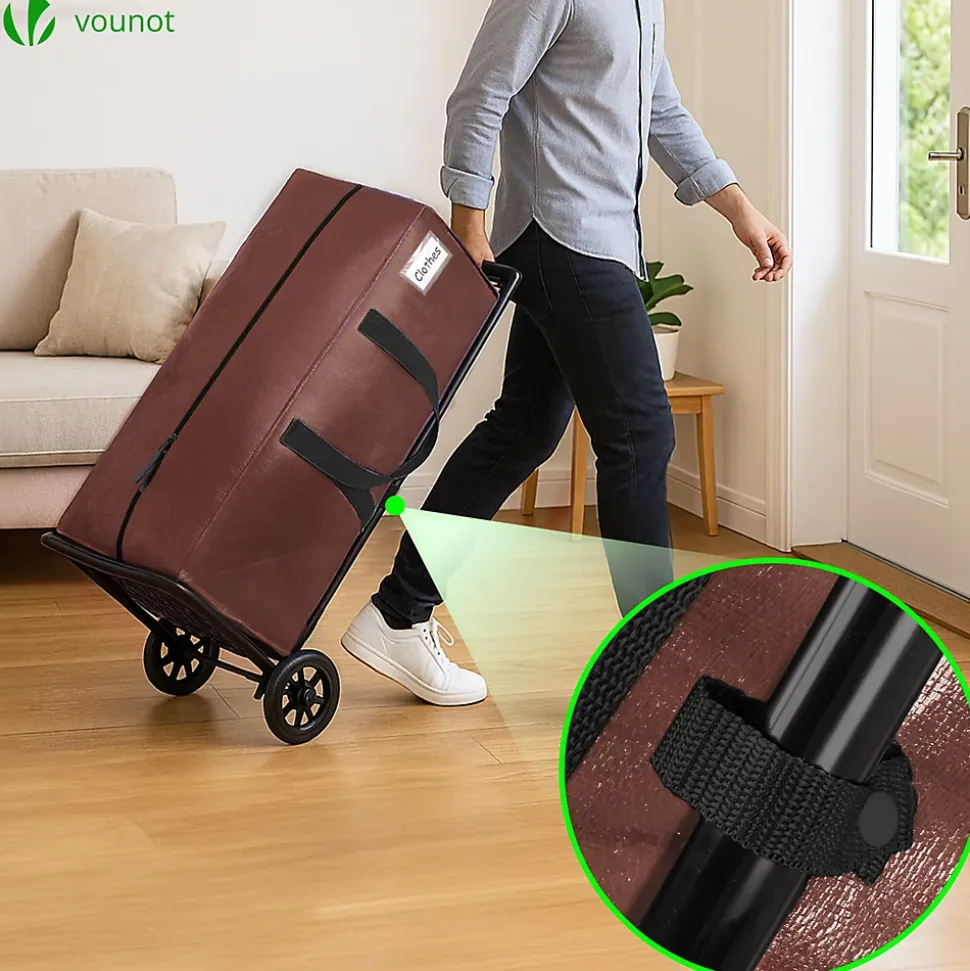 Lot de 5 sacs de demenagement grand format avec sangles et poignee marron VOUNOT
