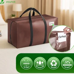 Lot de 5 sacs de demenagement grand format avec sangles et poignee marron VOUNOT