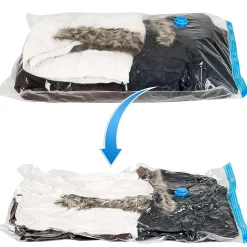 Lot de 30 sacs sous vide En 3 tailles vannes d'entrée et de sortie blanc transparent