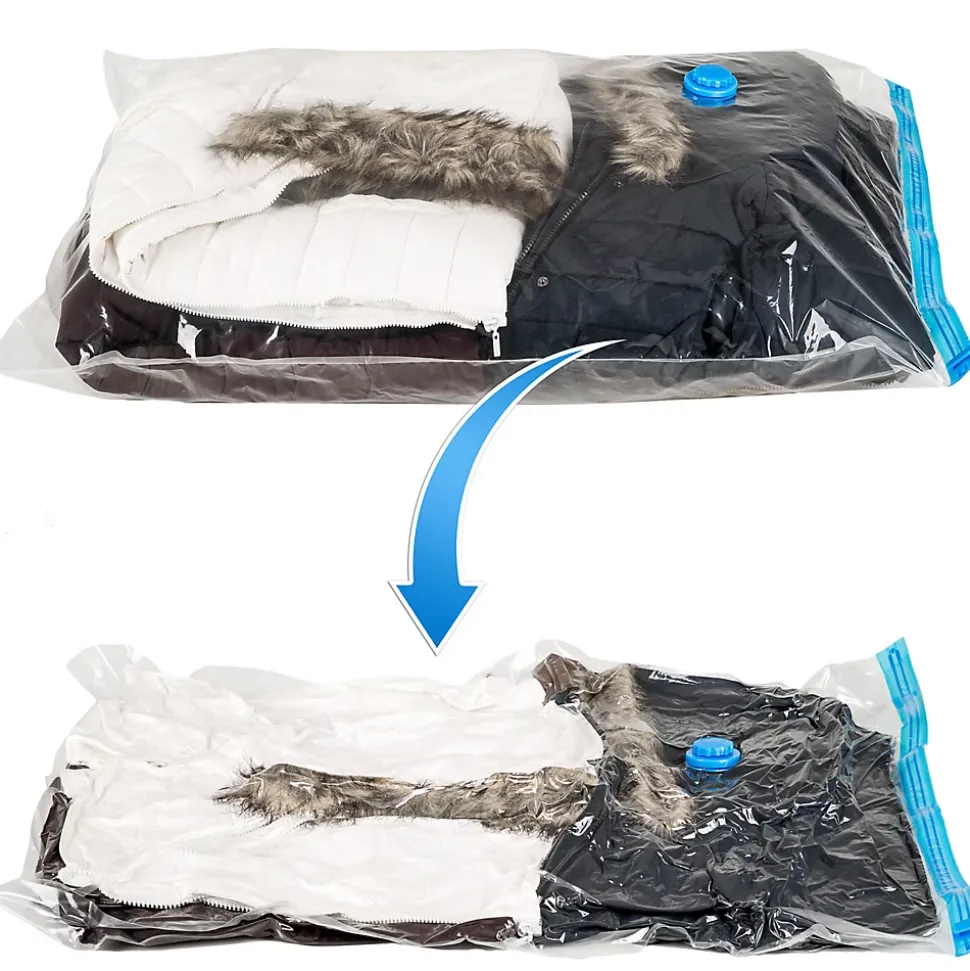 Lot de 20 sacs sous vide En 3 tailles vannes d'entrée et de sortie blanc transparent