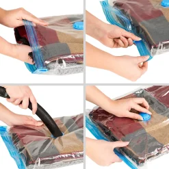 Lot de 5 sacs sous-vide Avec une valve simple entrée et de sortie blanc transparent