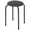 Lot de 2 tabourets d'appoint en métal et tissu chiné FLEXY