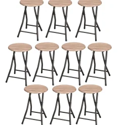 Lot de 10 Tabourets d'appoint pliables industriel