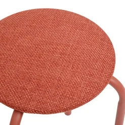 Lot de 2 tabourets d'appoint en métal et tissu chiné FLEXY