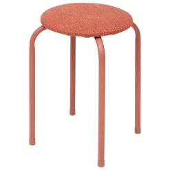Lot de 2 tabourets d'appoint en métal et tissu chiné FLEXY