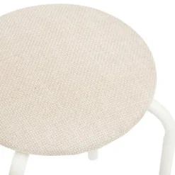 Lot de 2 tabourets d'appoint en métal et tissu chiné FLEXY