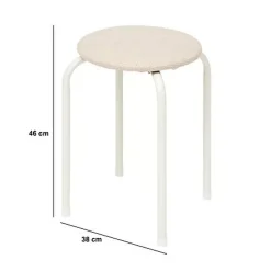Lot de 2 tabourets d'appoint en métal et tissu chiné FLEXY