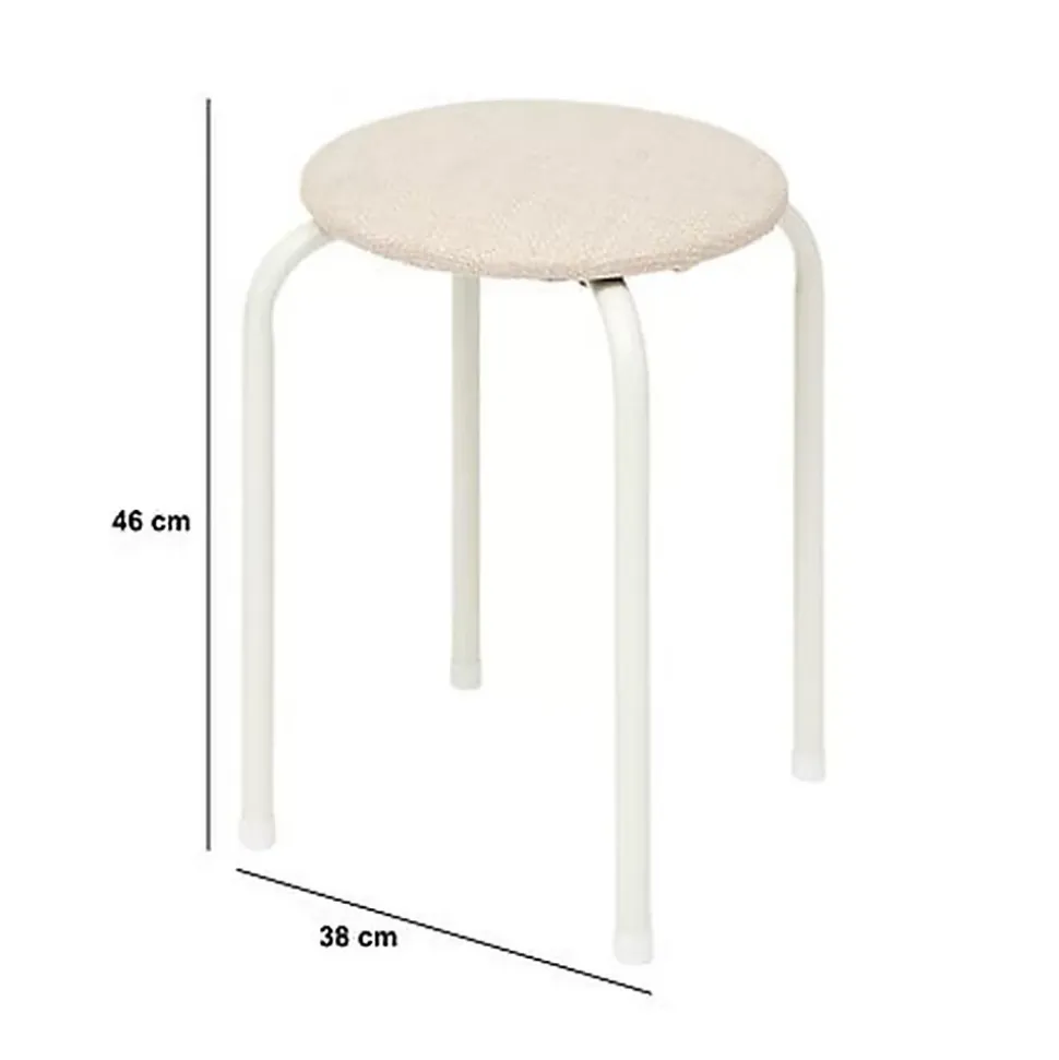 Lot de 2 tabourets d'appoint en métal et tissu chiné FLEXY