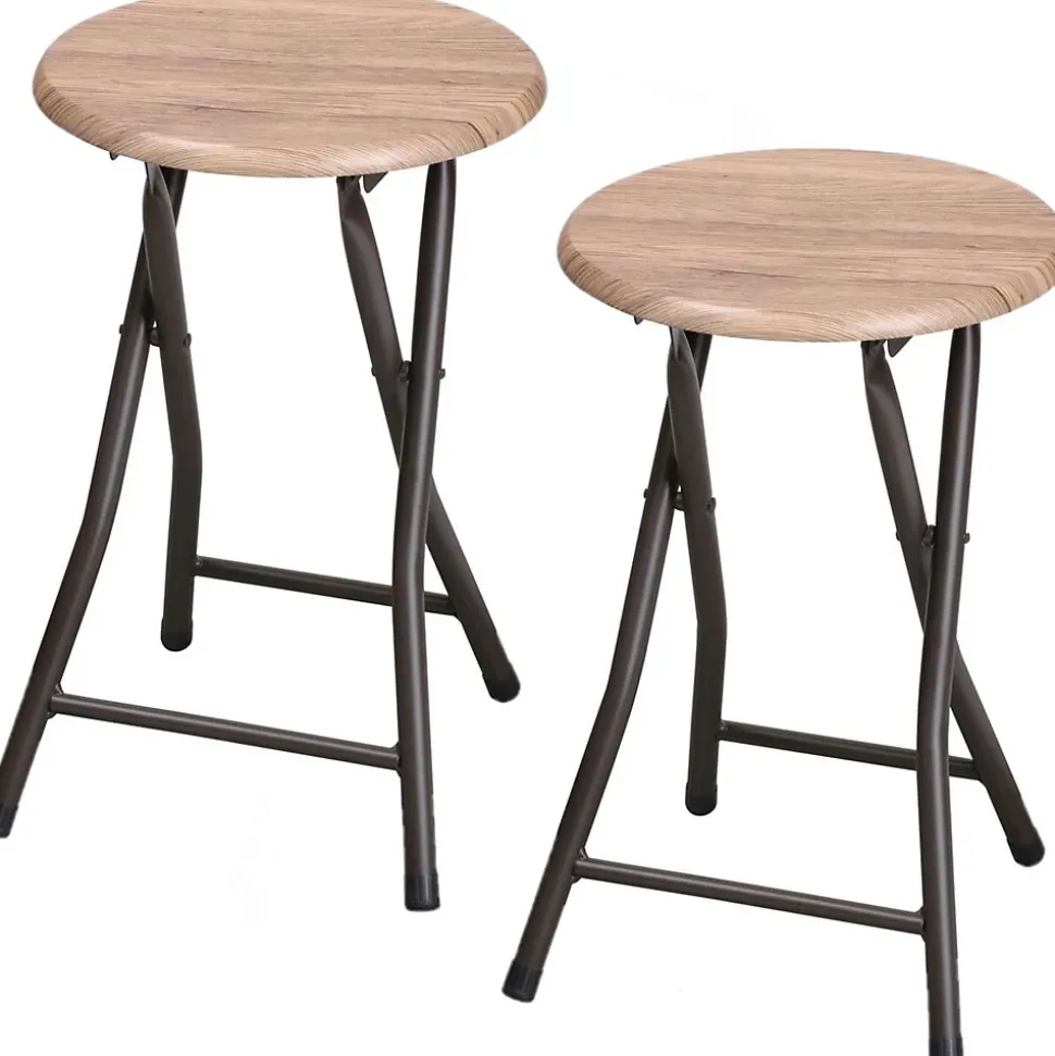 Lot de 2 Tabourets d'appoint pliables industriel