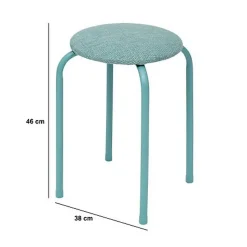 Lot de 2 tabourets d'appoint en métal et tissu chiné FLEXY