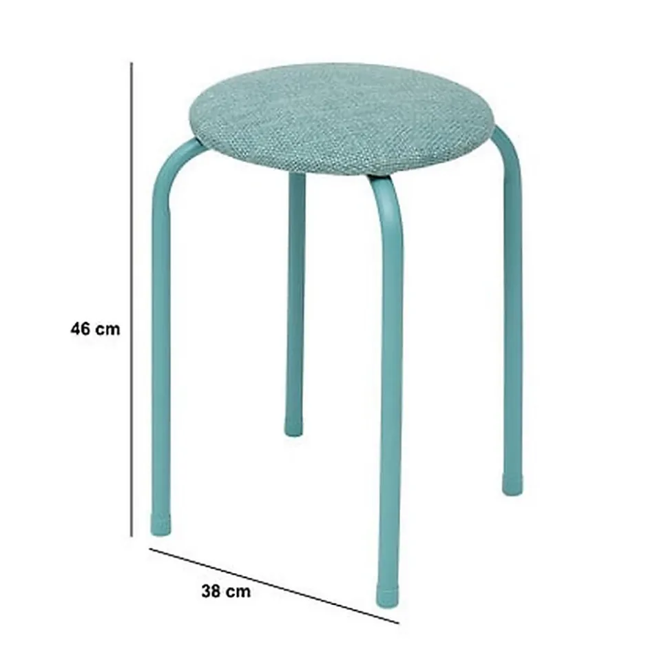 Lot de 2 tabourets d'appoint en métal et tissu chiné FLEXY