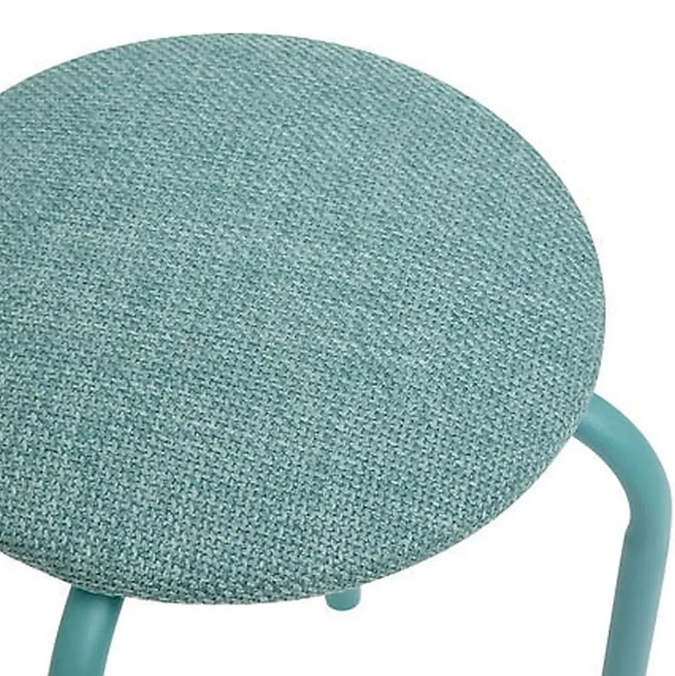 Lot de 2 tabourets d'appoint en métal et tissu chiné FLEXY