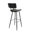 Lot de 2 tabourets de bar hauteur d'assise 80 cm noirs