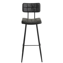 Lot de 2 tabourets de bar hauteur d'assise 80 cm noirs