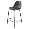 Lot de 2 tabourets de bar hauteur d'assise 65 cm gris