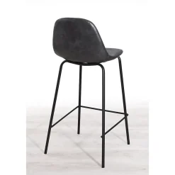 Lot de 2 tabourets de bar hauteur d'assise 65 cm gris