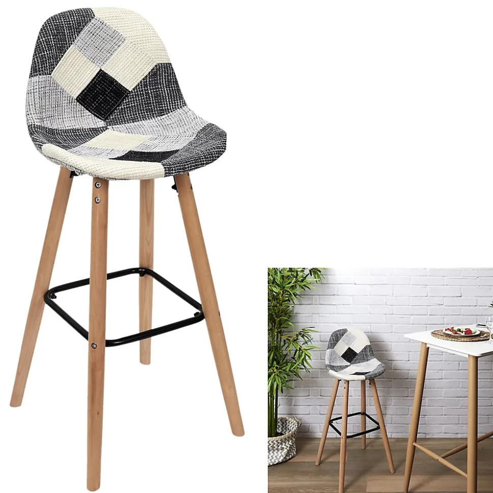 Lot de 2 Tabourets de bar Patchwork