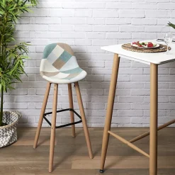 Lot de 2 Tabourets de bar Patchwork