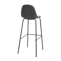 Lot de 2 tabourets de bar hauteur d'assise 80 cm noirs