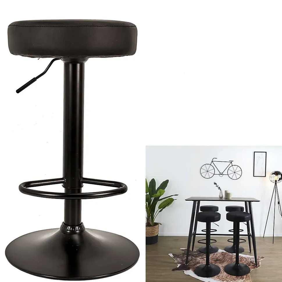 Lot de 2 Tabourets de bar hauteur réglable en simili