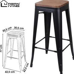 Lot de 4 Tabourets de bar vintage Liv