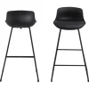 Lot de 2 tabourets de bar en polypropylène et métal