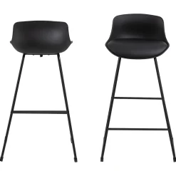 Lot de 2 tabourets de bar en polypropylène et métal
