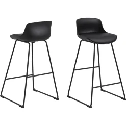 Lot de 2 tabourets de bar en polypropylène et métal