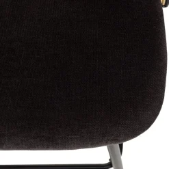 Lot de 2 tabourets de bar assise tissu noir dossier effet cannage