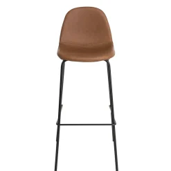 Lot de 2 tabourets de bar hauteur assise 80 cm marrons
