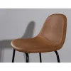 Lot de 2 tabourets de bar hauteur assise 65 cm marrons