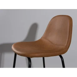 Lot de 2 tabourets de bar hauteur assise 65 cm marrons