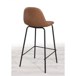 Lot de 2 tabourets de bar hauteur assise 65 cm marrons
