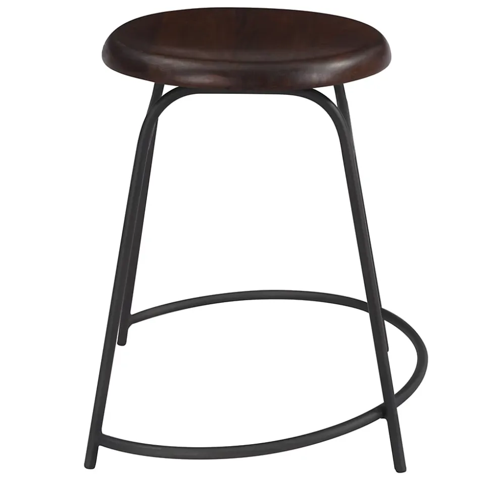 Lot de 2 tabourets en bois foncé - Barney