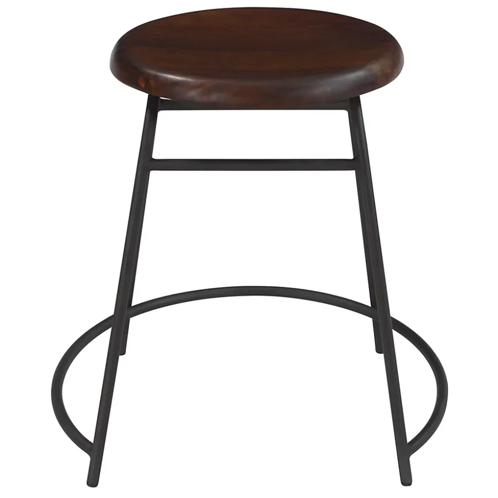 Lot de 2 tabourets en bois foncé - Barney