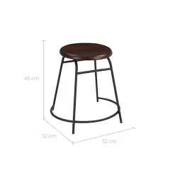 Lot de 2 tabourets en bois foncé - Barney