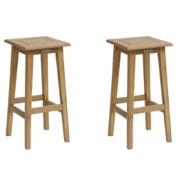 Lot de 2 tabourets hauts de jardin Tiwi en acacia