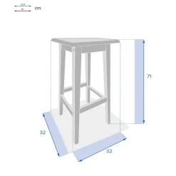 Lot de 2 tabourets hauts de jardin Tiwi en acacia