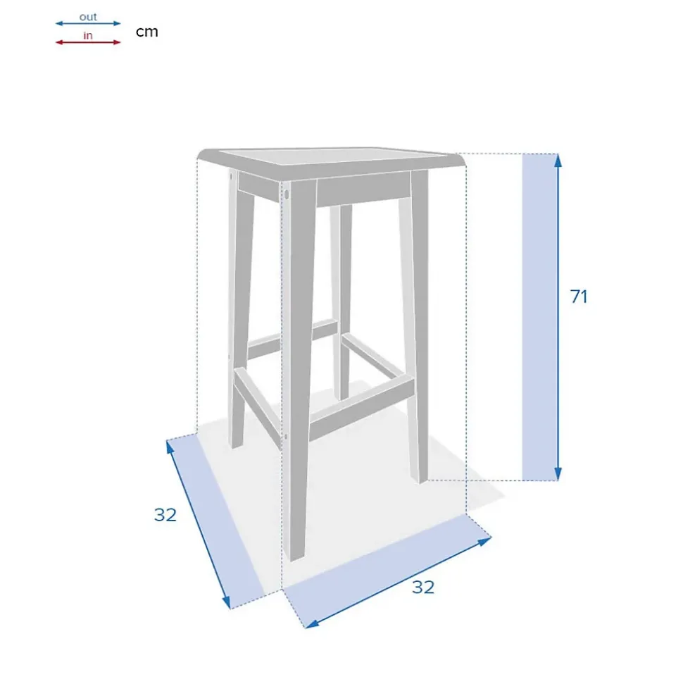 Lot de 2 tabourets hauts de jardin Tiwi en acacia